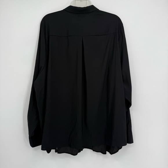 Torrid Womens NWT Lizzie Button Front Blouse Size 4X Black Collared Long Sleeves - Picture 11 of 12